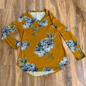 Reborn Mustard Floral Long Sleeve Top